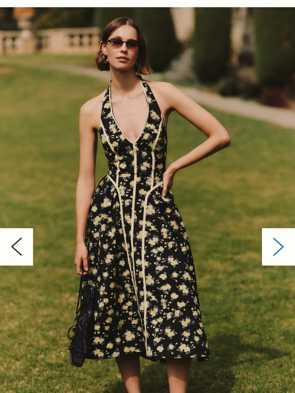NWT Anthropologie Fit and Flare Halter v neck Floral Midi Dress - Picture 6 of 6